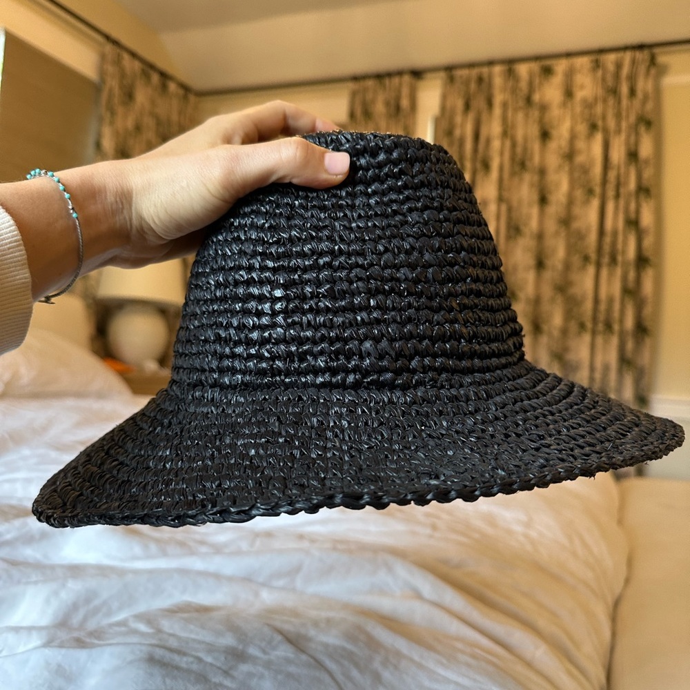 Janessa Leone Black Straw hat medium